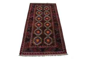 Vintage Red Tribal 3'3X6'6 Balouch Persian Rug