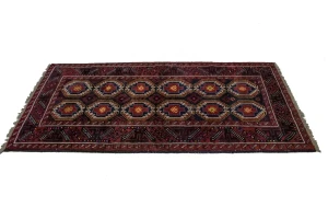 Vintage Red Tribal 3'3X6'6 Balouch Persian Rug