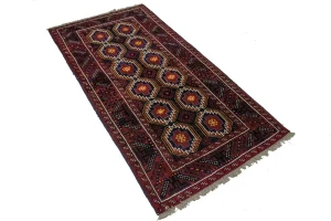 Vintage Red Tribal 3'3X6'6 Balouch Persian Rug