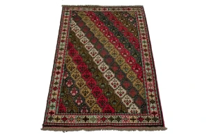 Vintage Red Tribal 4X7 Ghoochan Persian Rug