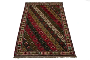 Vintage Red Tribal 4X7 Ghoochan Persian Rug