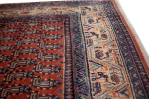 Vintage Orange-red Tribal 4X7 Botemir Persian Rug