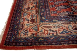 Vintage Orange-red Tribal 4X7 Botemir Persian Rug