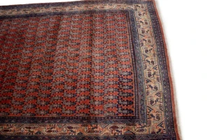 Vintage Orange-red Tribal 4X7 Botemir Persian Rug
