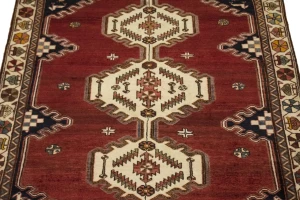 Vintage Red Tribal 4'6X6'8 Mazlaghan Persian Rug