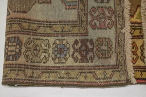 Vintage Khaki Tribal 4X7 Hamedan Persian Rug