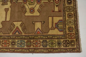 Vintage Khaki Tribal 4X7 Hamedan Persian Rug