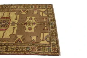 Vintage Khaki Tribal 4X7 Hamedan Persian Rug