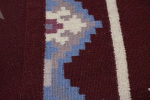 Wine Red Geometric Tribal Kilim 4X6 Chinese Oriental Rug