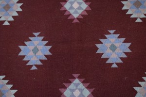 Wine Red Geometric Tribal Kilim 4X6 Chinese Oriental Rug