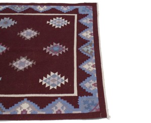 Wine Red Geometric Tribal Kilim 4X6 Chinese Oriental Rug