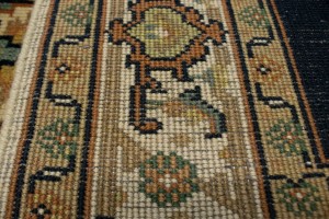 Dark Navy Geometric Floral 5X8 Indo-Bidjar Oriental Rug