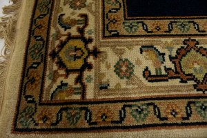 Dark Navy Geometric Floral 5X8 Indo-Bidjar Oriental Rug