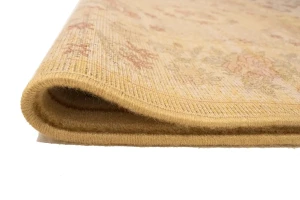 Cream Floral Machine-Made 5'5X8'6 Modern Rug