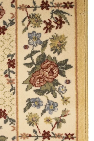 Cream Floral Machine-Made 5'5X8'6 Modern Rug