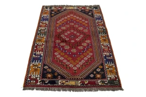 Red Tribal 4X6 Shiraz Persian Rug