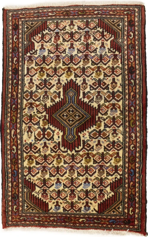 Cream Vintage Tribal 2'2X3'5 Geometric Oriental Persian Rug