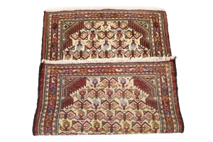 Cream Vintage Tribal 2'2X3'5 Geometric Oriental Persian Rug