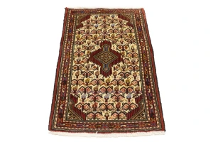 Cream Vintage Tribal 2'2X3'5 Geometric Oriental Persian Rug