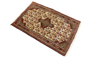 Cream Vintage Tribal 2'2X3'5 Geometric Oriental Persian Rug