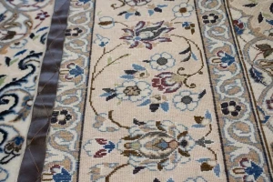 Cream Classic 7X7 Nain Persian Square Rug