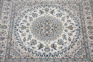 Cream Classic 7X7 Nain Persian Square Rug