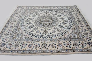 Cream Classic 7X7 Nain Persian Square Rug