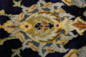 Vintage Dark Navy Traditional 11'6X17'4 Kashan Persian Rug