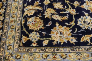 Vintage Dark Navy Traditional 11'6X17'4 Kashan Persian Rug