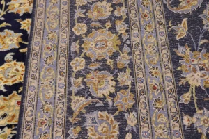Vintage Dark Navy Traditional 11'6X17'4 Kashan Persian Rug