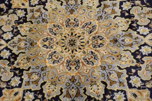 Vintage Dark Navy Traditional 11'6X17'4 Kashan Persian Rug