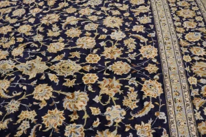 Vintage Dark Navy Traditional 11'6X17'4 Kashan Persian Rug