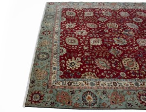Vintage Red Traditional 9X13 Tabriz Persian Rug