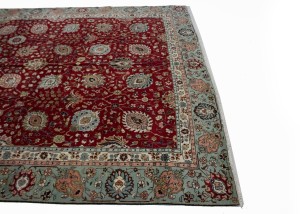Vintage Red Traditional 9X13 Tabriz Persian Rug