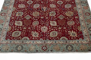 Vintage Red Traditional 9X13 Tabriz Persian Rug