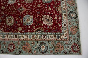 Vintage Red Traditional 9X13 Tabriz Persian Rug