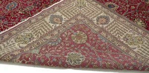 Vintage Fuchsia-Rose Traditional 11X15 Tabriz Persian Rug