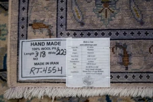 Semi Antique Beige Floral 7'4X10'5 Kashan Boteh Persian Rug