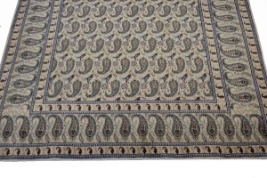Semi Antique Beige Floral 7'4X10'5 Kashan Boteh Persian Rug