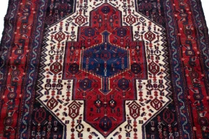 Vintage Red Geometric 4X5 Bidjar Persian Rug
