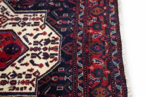 Vintage Red Geometric 4X5 Bidjar Persian Rug
