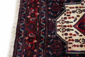 Vintage Red Geometric 4X5 Bidjar Persian Rug