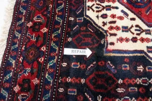 Vintage Red Geometric 4X5 Bidjar Persian Rug