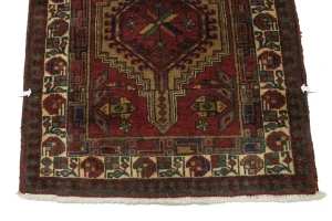 Vintage Red Geometric 3'5X6 Meshkin Persian Rug