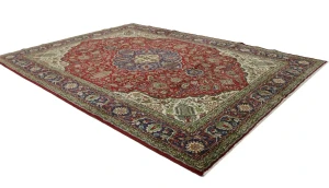 Vintage Red Traditional 10X13 Tabriz Persian Rug