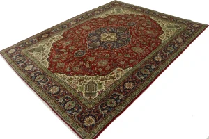 Vintage Red Traditional 10X13 Tabriz Persian Rug