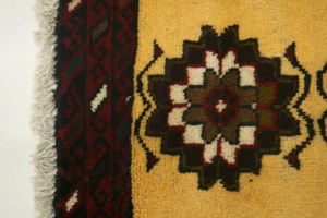 Vintage Vanilla Cream Tribal 3X6 Balouch Persian Rug
