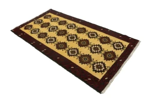 Vintage Vanilla Cream Tribal 3X6 Balouch Persian Rug
