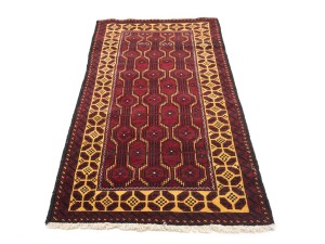 Vintage Red Tribal 3'6X6'5 Balouch Persian Rug