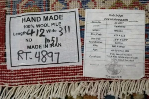 Vintage Red Traditional 10X13 Najafabad Persian Rug